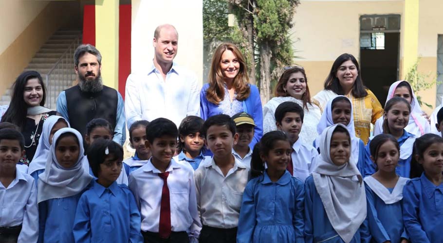 Prince William and Kate Middleton visit Model College for Girls