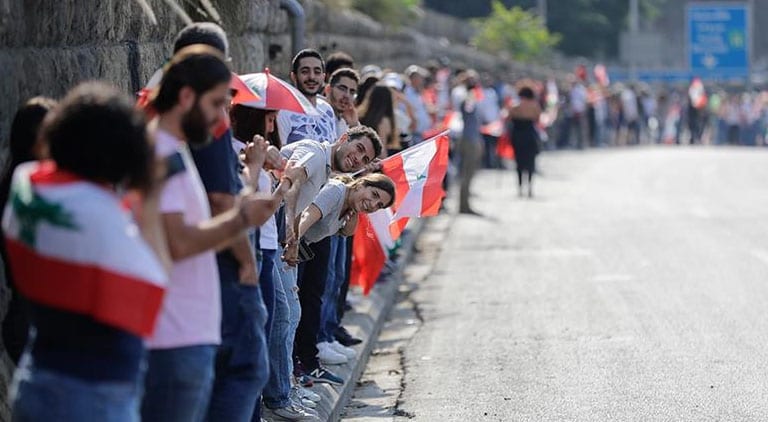 lebanon human chain