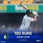 Babar Azam makes century against Australia