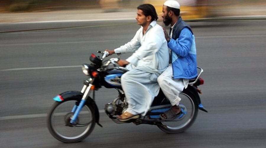 Ban on pillion riding announced in Sindh including Karachi