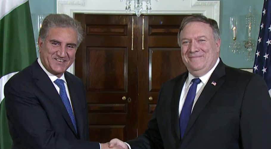 FM Qureshi meets US Secretary of State Mike Pompeo in Washington
