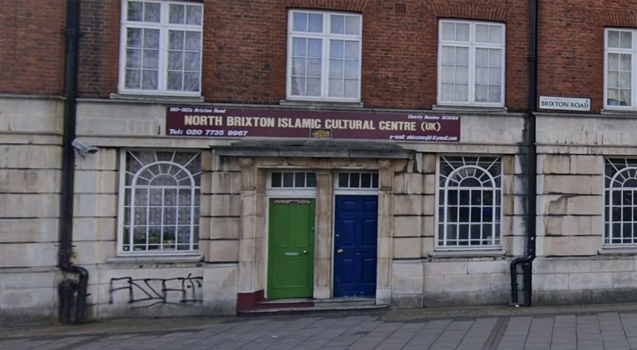 Slogans against Islam painted outside the mosque in London
