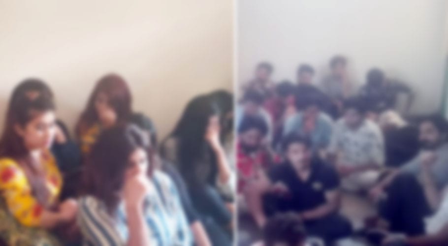 Raiwind police raid farmhouse, arrest over 50 young people
