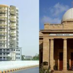 The high-rise Nasla Tower is located on Shahrah-e-Faisal. Source: DAWN.