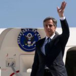 US Secretary of State Antony Blinken waves as he steps off his plane upon arrival in Cairo, Egypt. Source: Reuters