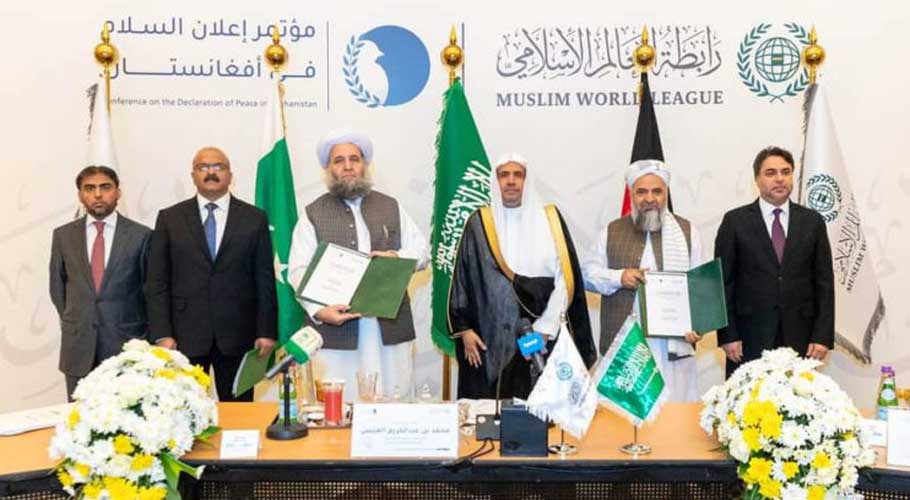 Afghan, Pakistani Islamic scholars sign historic Afghan peace declaration in Makkah