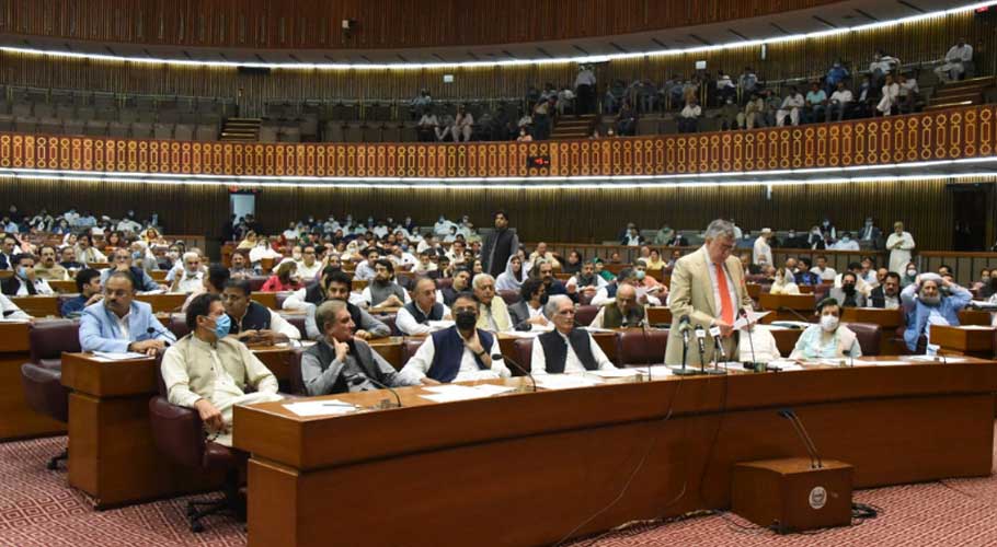 Shaukat Tarin speaks in the National Assembly on Tuesday
