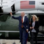 US President Joe Biden and first lady Jill Biden walk from Marine One to board Air Force One for return travel to Washington, Source: Reuters