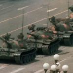 “Tank man” is often used to describe an unidentified person famously pictured standing before tanks in China’s Tiananmen Square in June 1989. Source: Guardian/AP