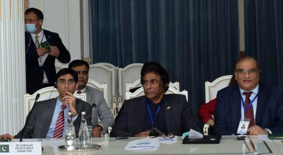 National Security Advisor Dr Moeed Yusuf attends meeting in Dushanbe, Source: PID/APP