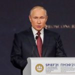 Russian President Vladimir Putin delivers a speech during a session of the St. Petersburg International Economic Forum (SPIEF).  Source: Reuters