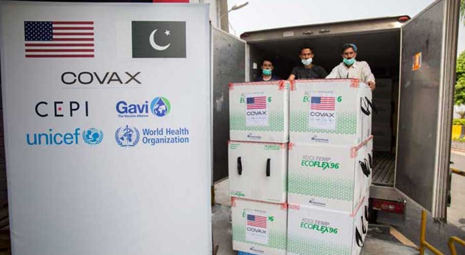 First shipment of Moderna vaccine being unloaded at Islamabad International Airport.
