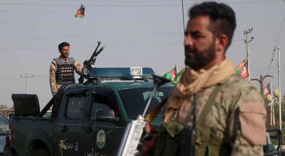 Afghan security forces keep watch at a checkpoint in the Guzara district of Herat province. Source: Reuters