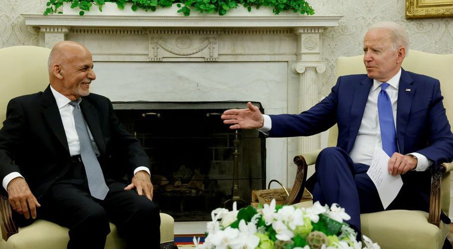 US President Joe Biden meets with Afghan President Ashraf Ghani at the White House. Source: Reuters