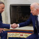 Biden and Iraqi PM Kadhimi met in the Oval Office. Source: Reuters