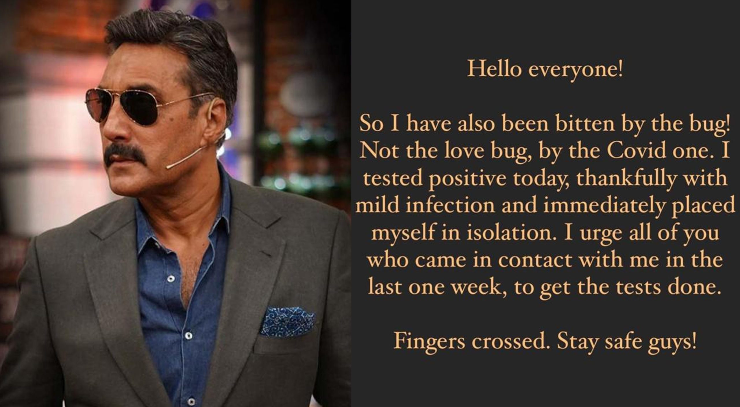 "Hello everyone! So I have also been bitten by the bug! Not the love bug, by the Covid one!" Adnan wrote.