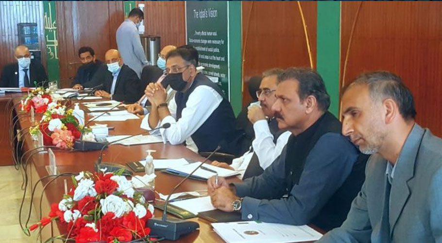 Asad Umar was chairing the second meeting of the Pak-China relations steering committee. Source: APP.