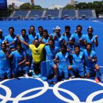 Players of India pose for a group photo after winning the match for bronze. Source: Reuters.