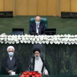 Iran's new President Ebrahim Raisi takes the oath during his swearing-in ceremony at the parliament in Tehran. Source: Reuters