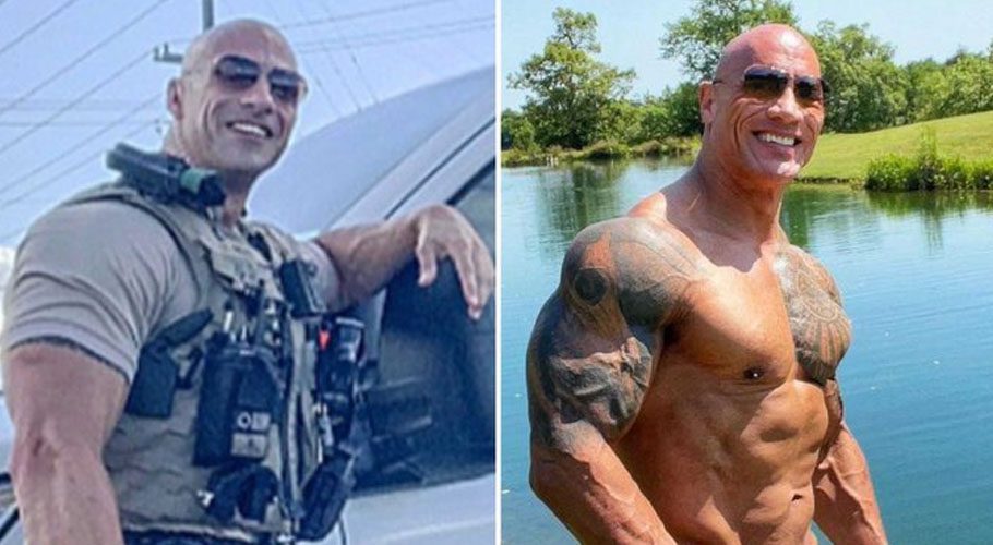 The social media users were shocked to see the picture because the police officer in it has an uncanny resemblance with Hollywood star The Rock (PICTURE TWITTER)