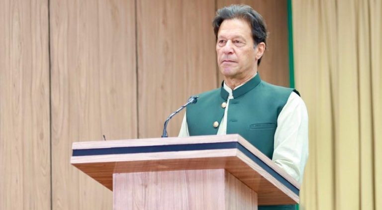Prime Minister Imran Khan was addressing the groundbreaking ceremony in Islamabad. Source: APP/PM's Office.