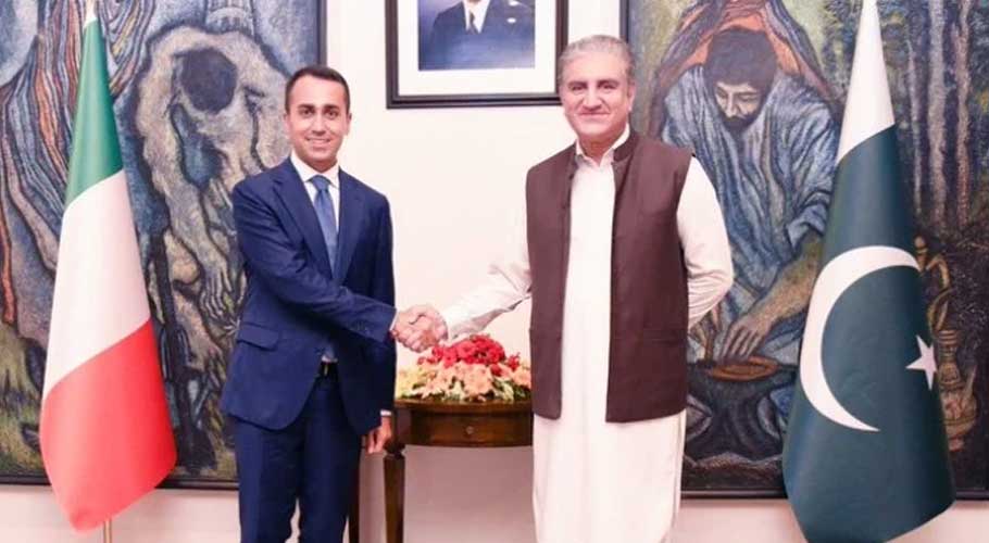 FM Qureshi received his Italian counterpart. (Source: Twitter)