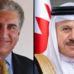 He was having a telephonic conversation with Foreign Minister of Bahrain. Source: Wikipedia.