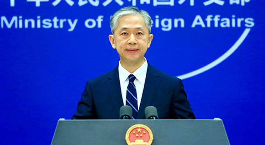 Foreign Ministry spokesperson Wang Wenbin was addressing a regular press conference. Source: Chinese MOFA.