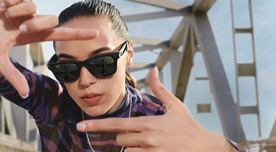 The "Ray-Ban Stories" shades can take pictures and video on voice commands. Source: Rayban.