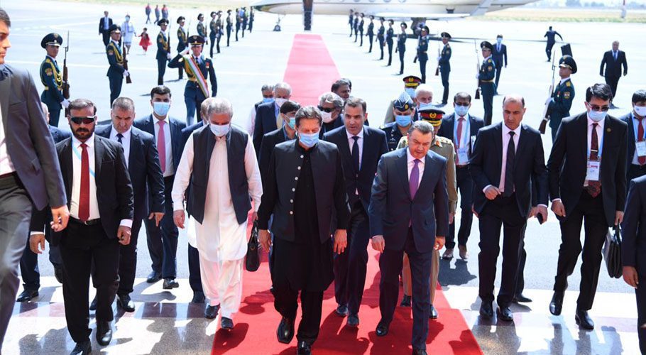 Prime Minister Imran Khan has arrived in Dushanbe. Source: Twitter.