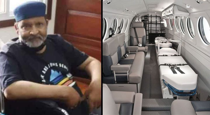 Umer Sharif would be taken to the airport from the hospital. Source: Twitter.