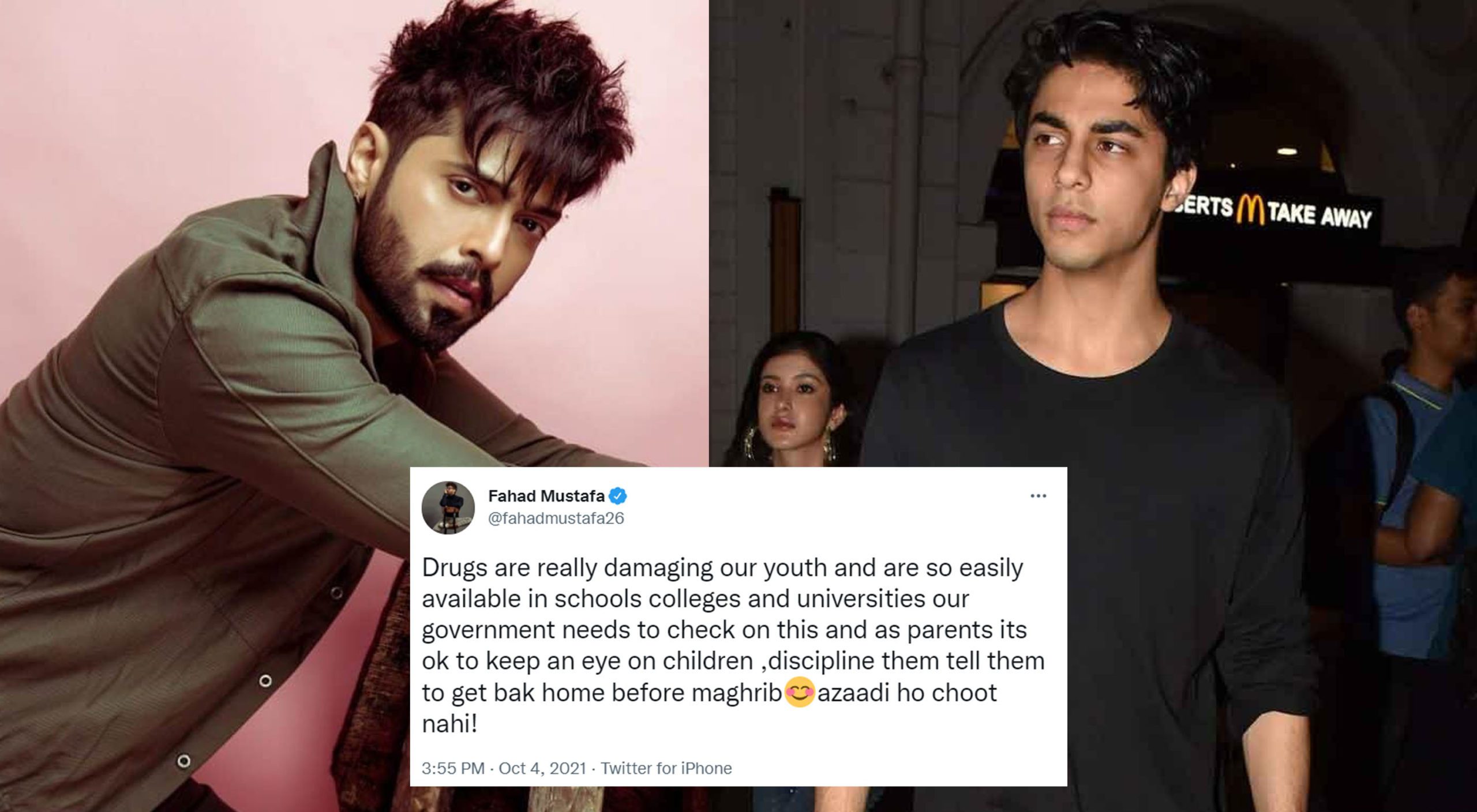 Fahad Mustafa on advocates for ‘azaadi‘ not ‘choot‘ in lieu of SRK’s son’s drug case (Online)