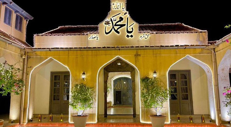 The prime minister shared an image of his residence illuminated on the occasion. Source: Twitter.