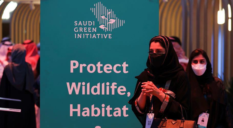 Crown Prince Muhammad bin Salman was speaking at the Saudi Green Initiative (SGI). Source: Reuters.