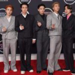 Pop group BTS at the red carpet of fan-voted American Music Awards 2021 (Footwear News)
