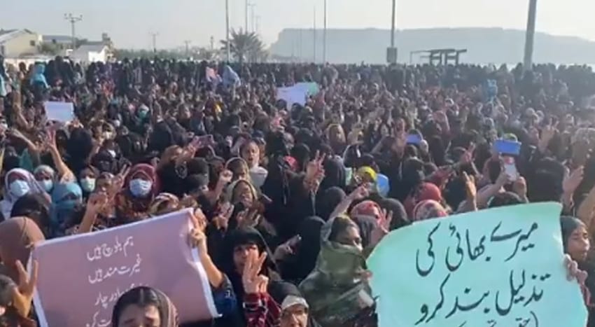 The government has accepted four demands of Haq Do Tehreek in Gwadar but the participants of the sit-in are not satisfied with them (Photo Twitter)