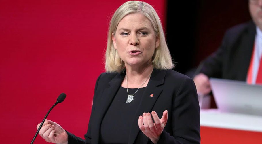Magdalena Andersson became Sweden's first female prime minister. Source: Reuters.