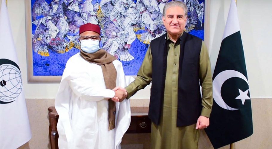 Foreign Minister Shah Mehmood Qureshi welcomes OIC Secretary General (Photo PID)