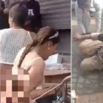Failing to stop the four women, the shopkeeper went out and locked the door (Photo Twitter)