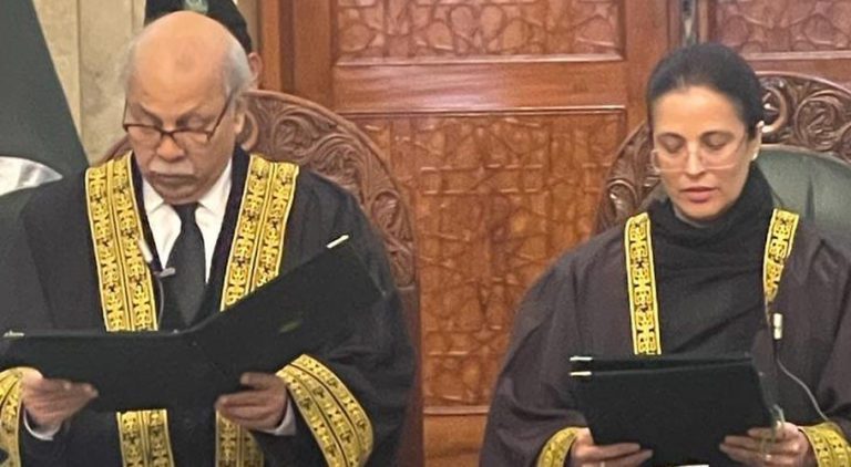 Justice Ayesha is the first female judge of the Supreme Court of Pakistan. Source: APP/Twitter.
