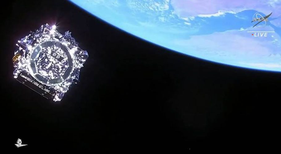 James Webb telescope fully deployed in space. (Source: NASA)
