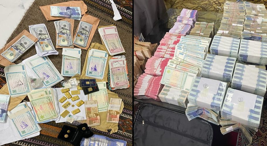 NAB authorities had to use machines to count the foreign currency. Source: Twitter.