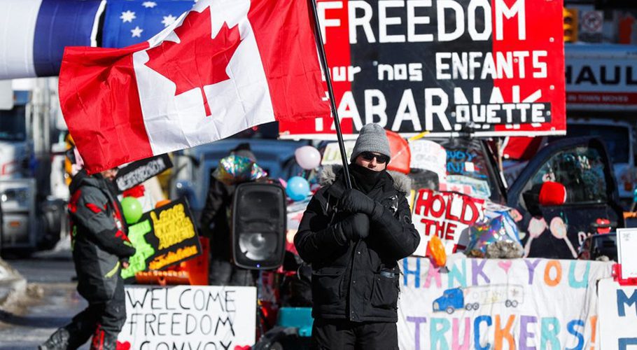 Protesters blockaded the Ambassador Bridge for six days, Source: Reuters.