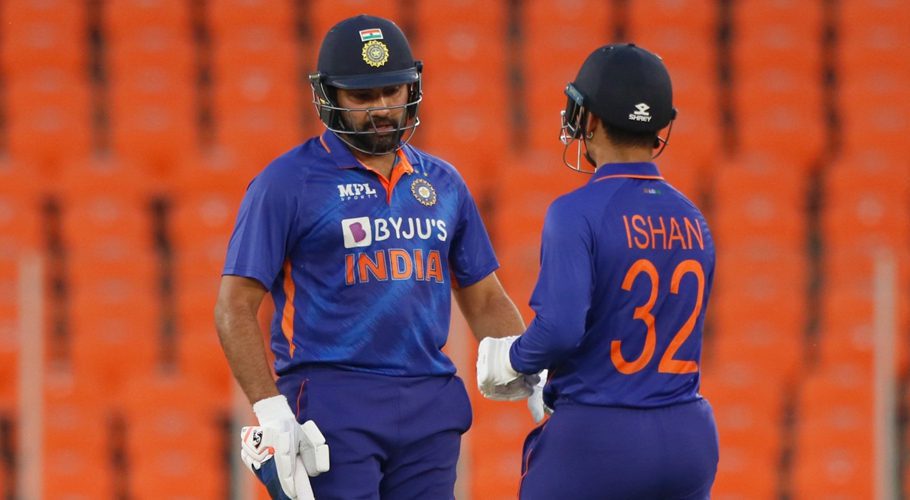 Skipper Rohit Sharma led from the front putting an opening stand with Ishan Kishan. Source: ICC.