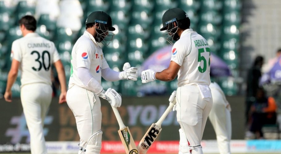 Pakistan require 278 runs to win their first home series against Australia. Source: PCB.