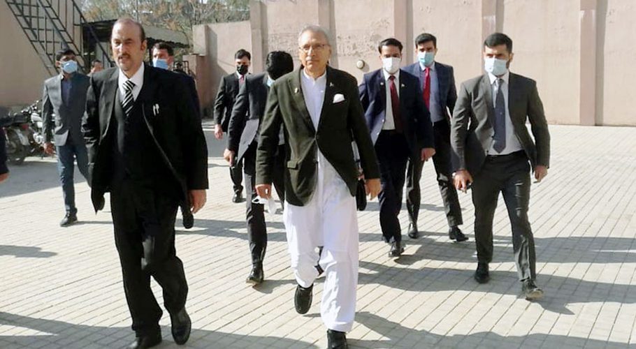 President Alvi appears before anti-terrorism court in Islamabad. Source: Radio Pakistan.