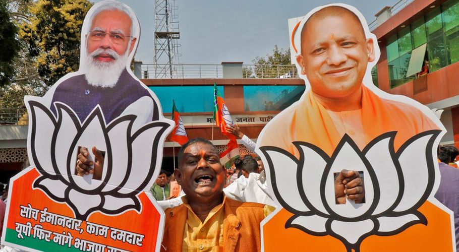 BJP won or leading in 251 of 403 seats in Uttar Pradesh. Source: Reuters.