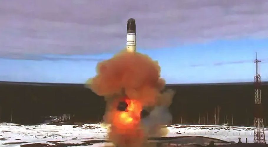 The test of the Sarmat, under development for years.