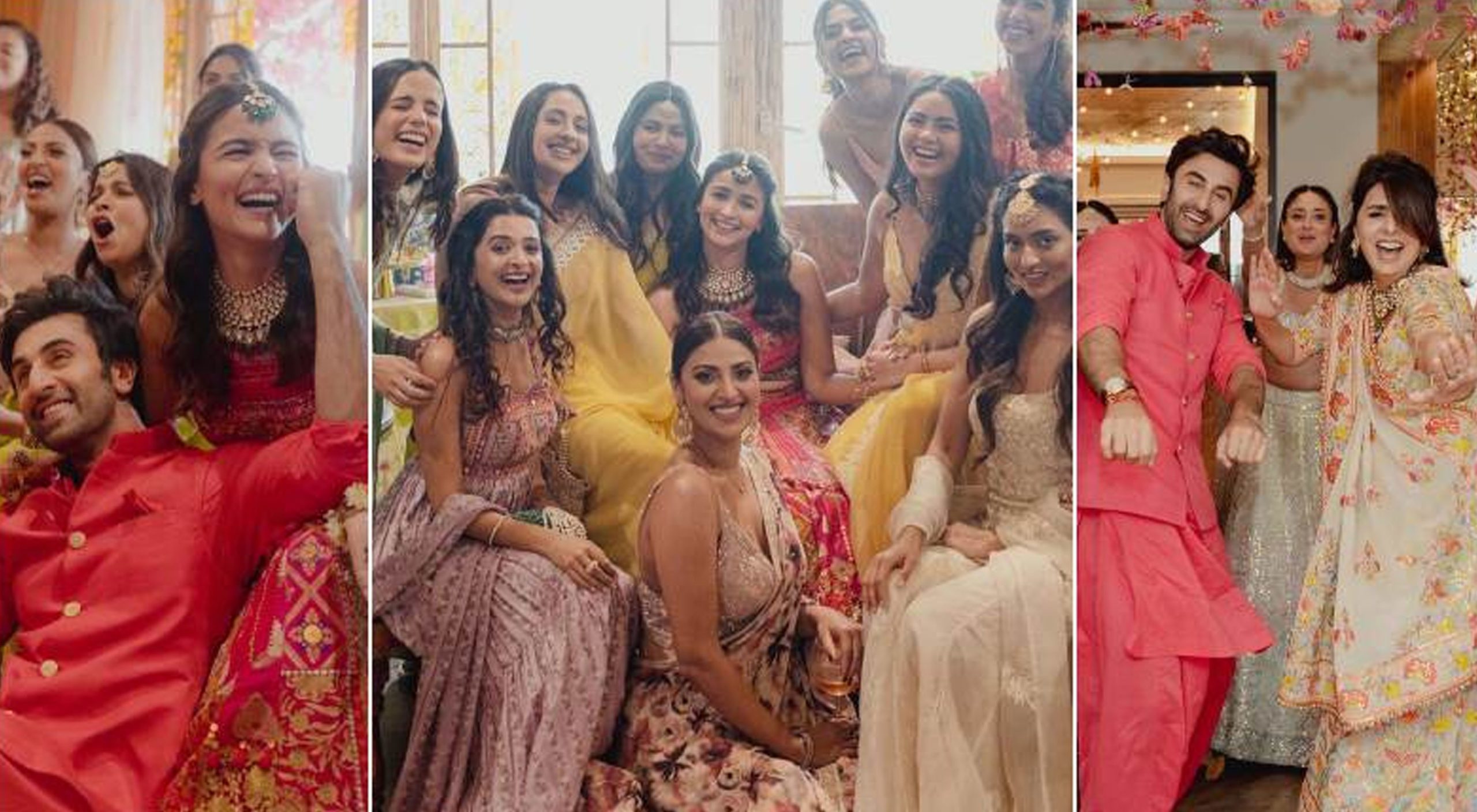 The bride and groom wore fuchsia pink Manish Malhotra ensembles