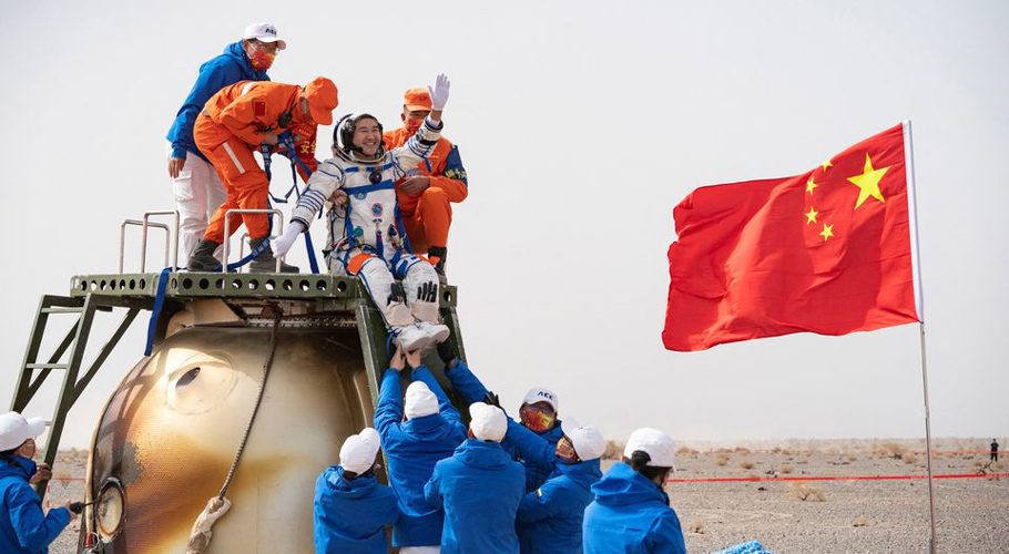 The three astronauts spent 183 days in space. Source: Reuters.